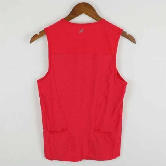 Zoot Men's Small Red 1/2 Zip Crewneck Active Triathlon Mesh Tank Top - Picture 3 of 8